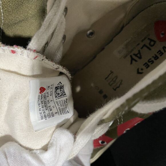 Size 9 - Converse Comme des Garçons Play x Chuck 70 Top High Multi Heart - Picture 7 of 7